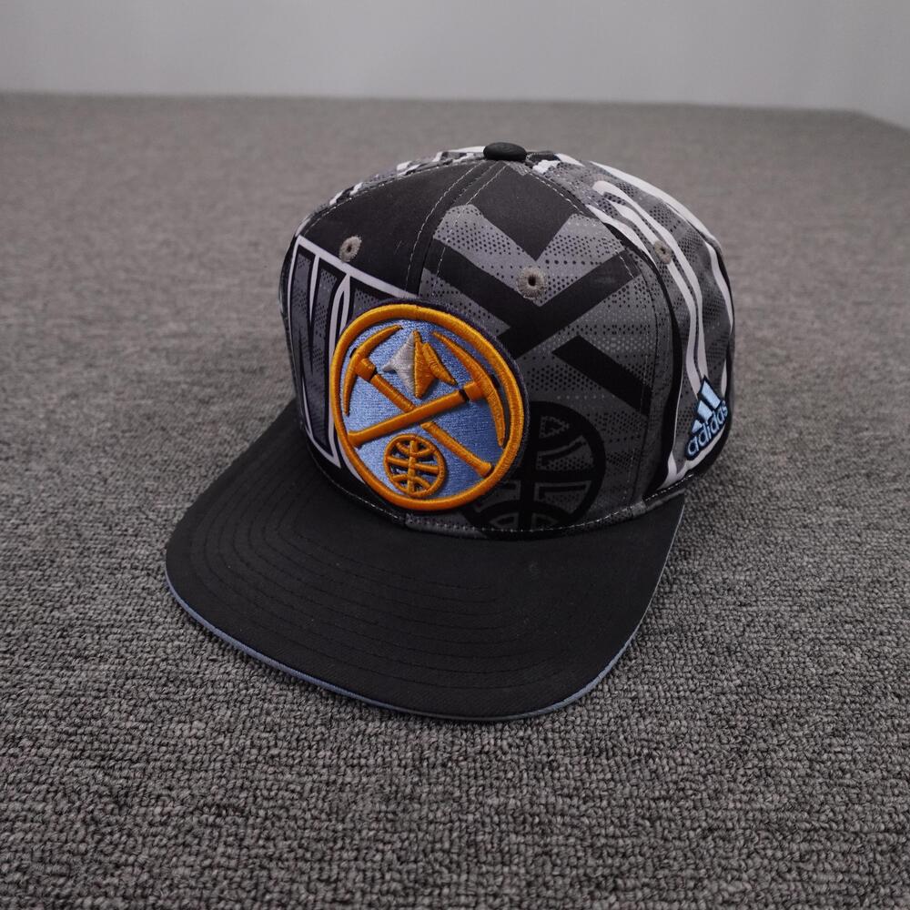 Denver Nuggets Hat Cap Snap Back Mens One Size Black NBA Basketball Adidas